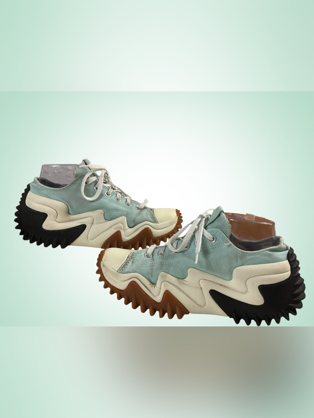 Converse Run Star Wave-Soled Sneakers in Mint Green/Cream Unisex 27.6cm M 9/W 11 - Picture 11 of 14